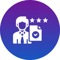 Quality assurance icon with a checkmark