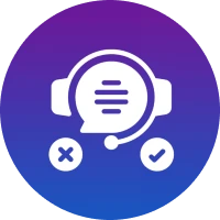 Headset with chat bubble icon